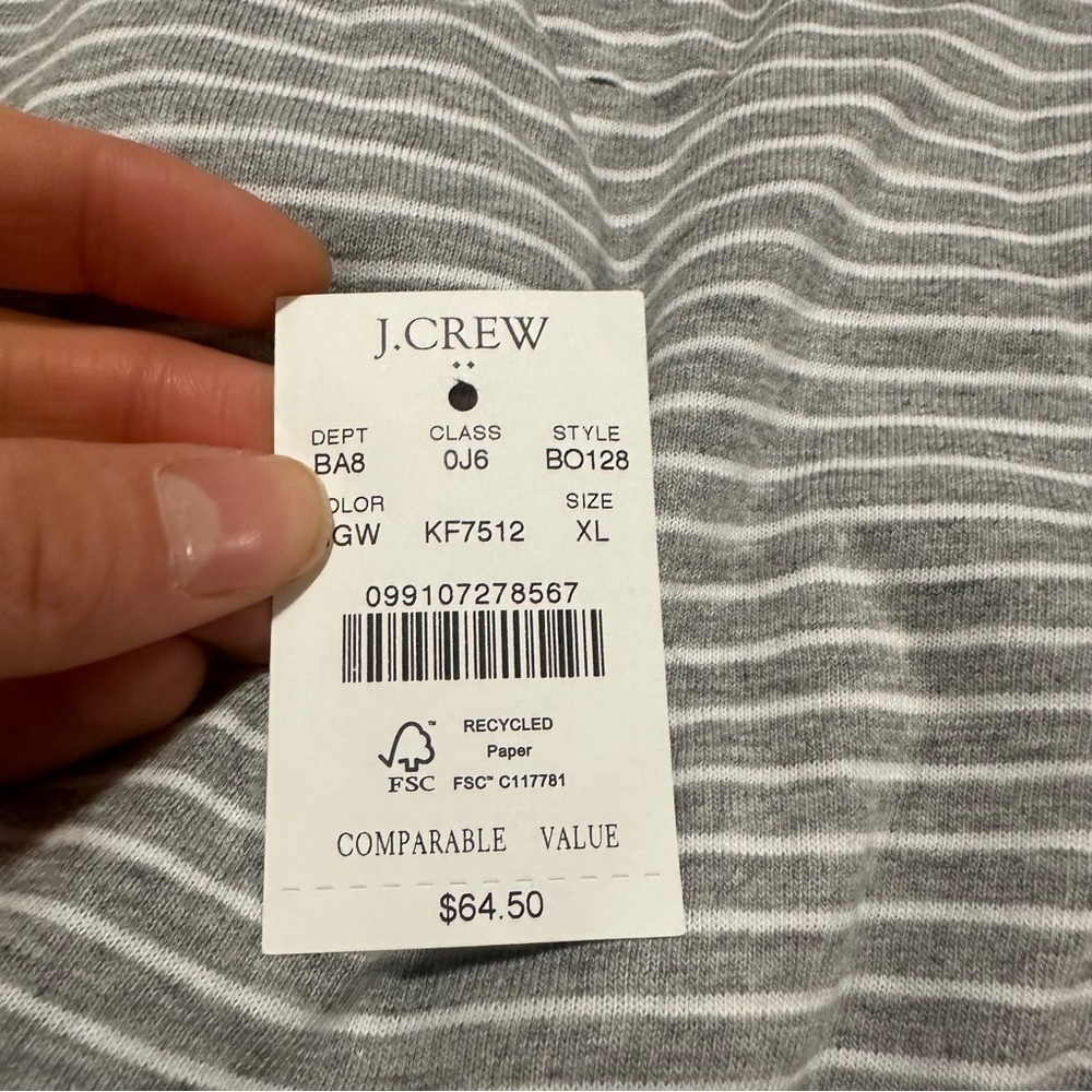 J crew Striped slub jersey pocket polo shirt - Picture 4 of 5